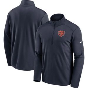 Men's Nike Navy Chicago Bears Pacer Performance Quarter-Zip Jacket